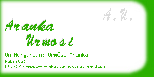 aranka urmosi business card